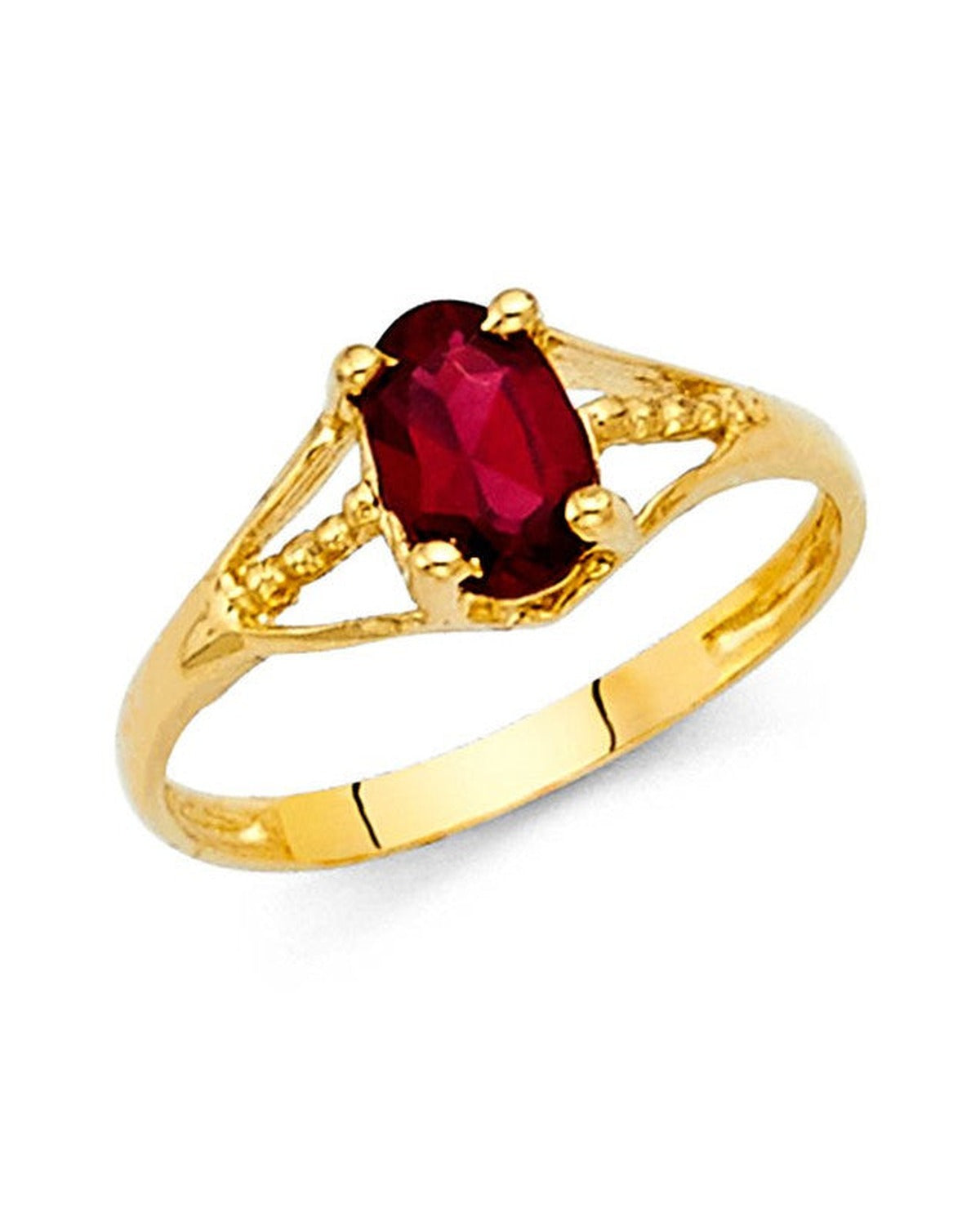 14K Yellow Gold CZ Birthstone Baby Ring (RG-2297)