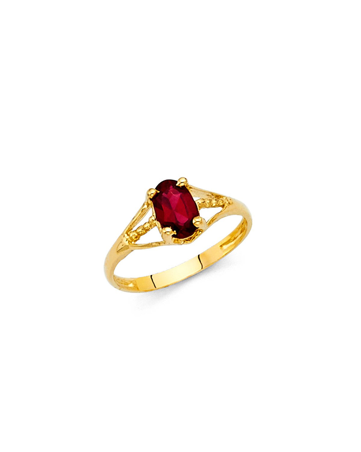 14K Yellow Gold CZ Birthstone Baby Ring (RG-2297)