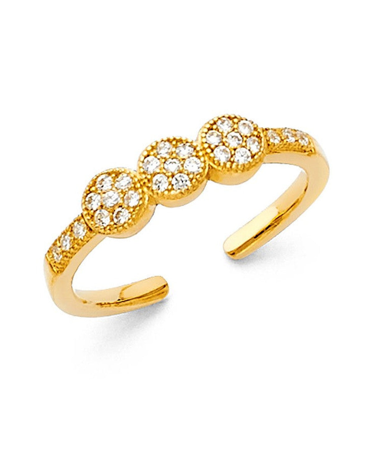 14K Yellow Gold CZ Toe Ring (RG-2306)