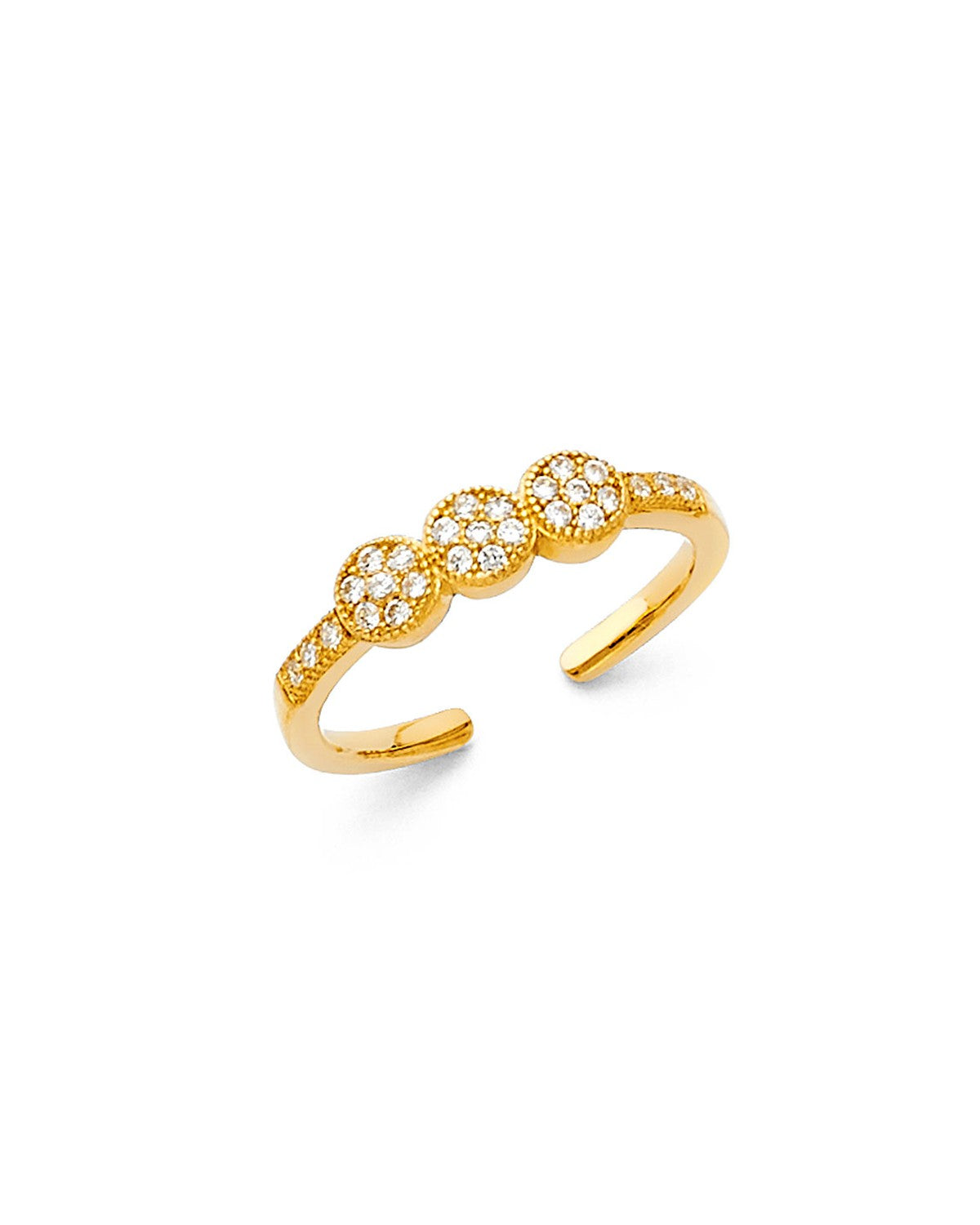 14K Yellow Gold CZ Toe Ring (RG-2306)