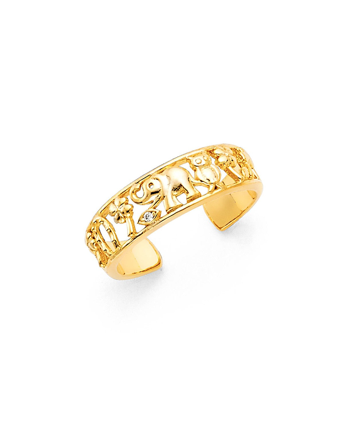 14K Yellow Gold Lucky Toe Ring (RG-2308)