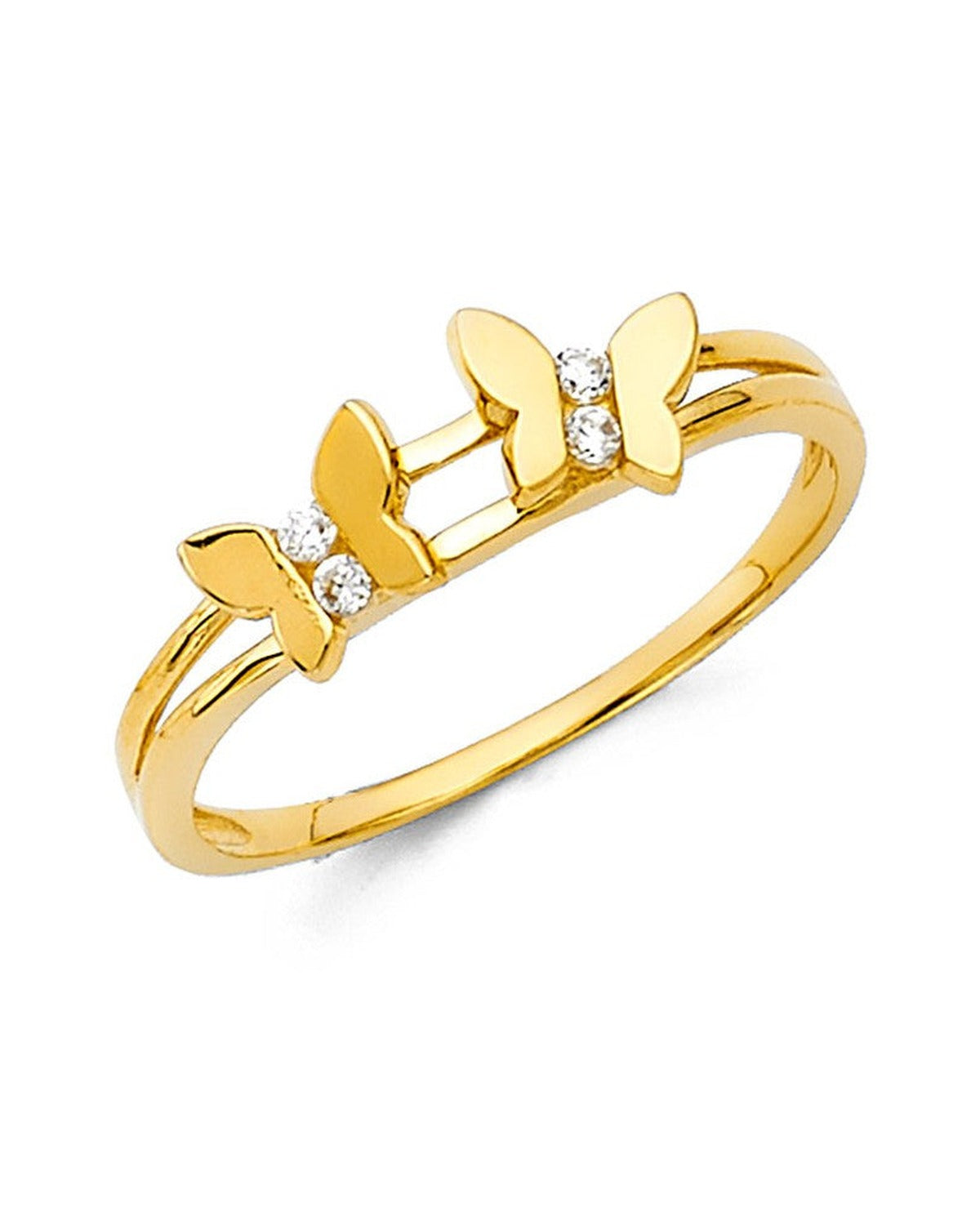 14K Yellow Gold CZ Fancy Ring (RG-2320)