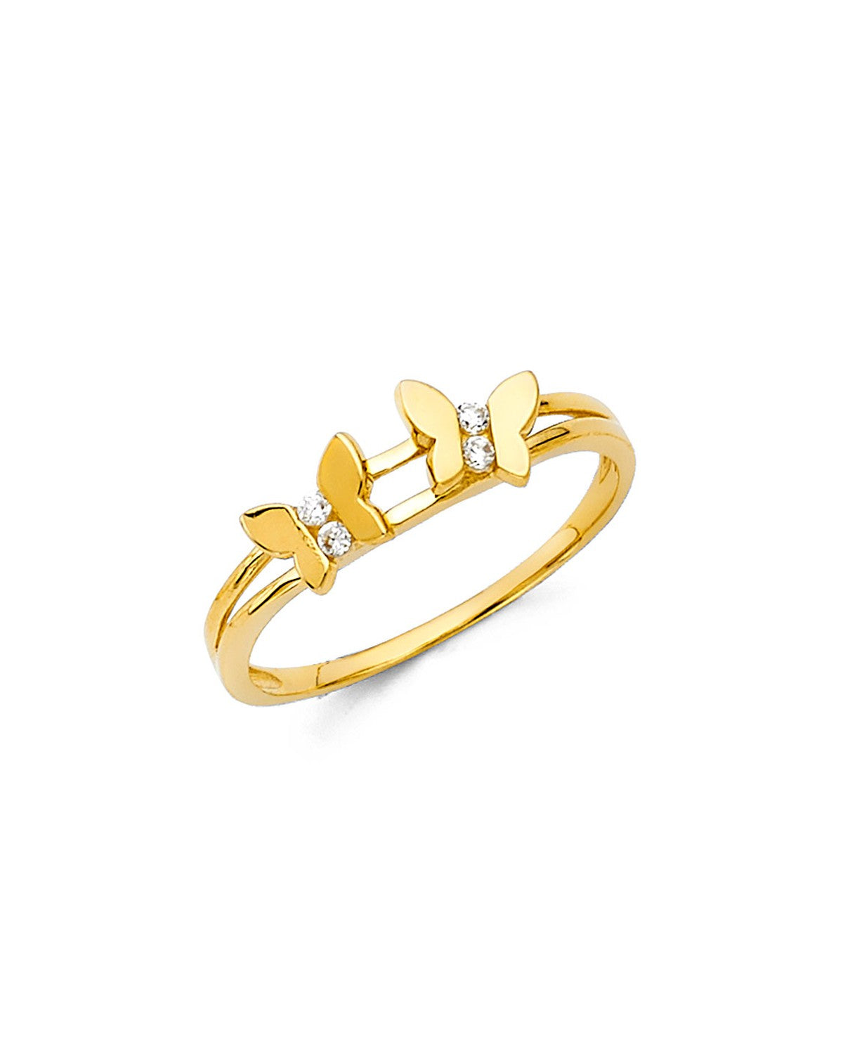 14K Yellow Gold CZ Fancy Ring (RG-2320)