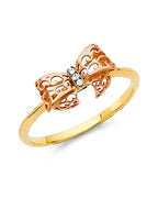 14K Tri-Color Gold 3C CZ Fancy Ring (RG-2321)