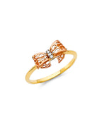14K Tri-Color Gold 3C CZ Fancy Ring (RG-2321)
