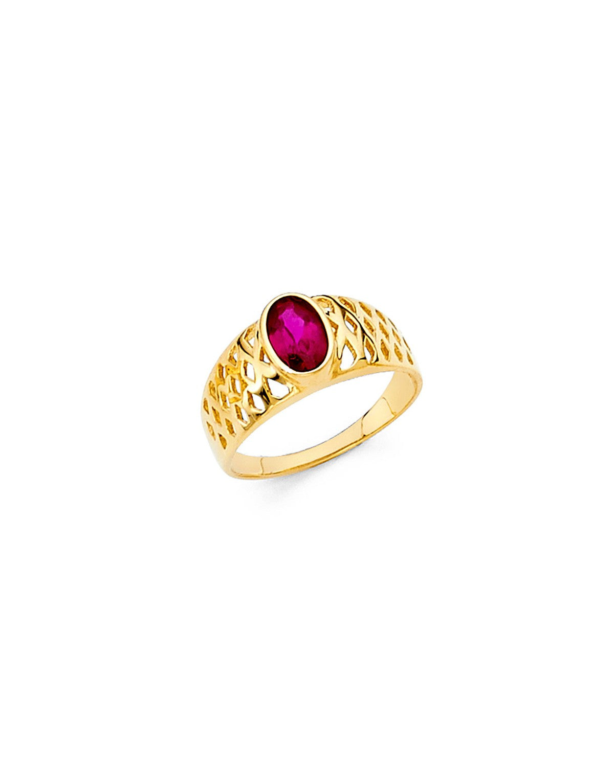 14K Yellow Gold CZ Babies Ring (RG-2327)