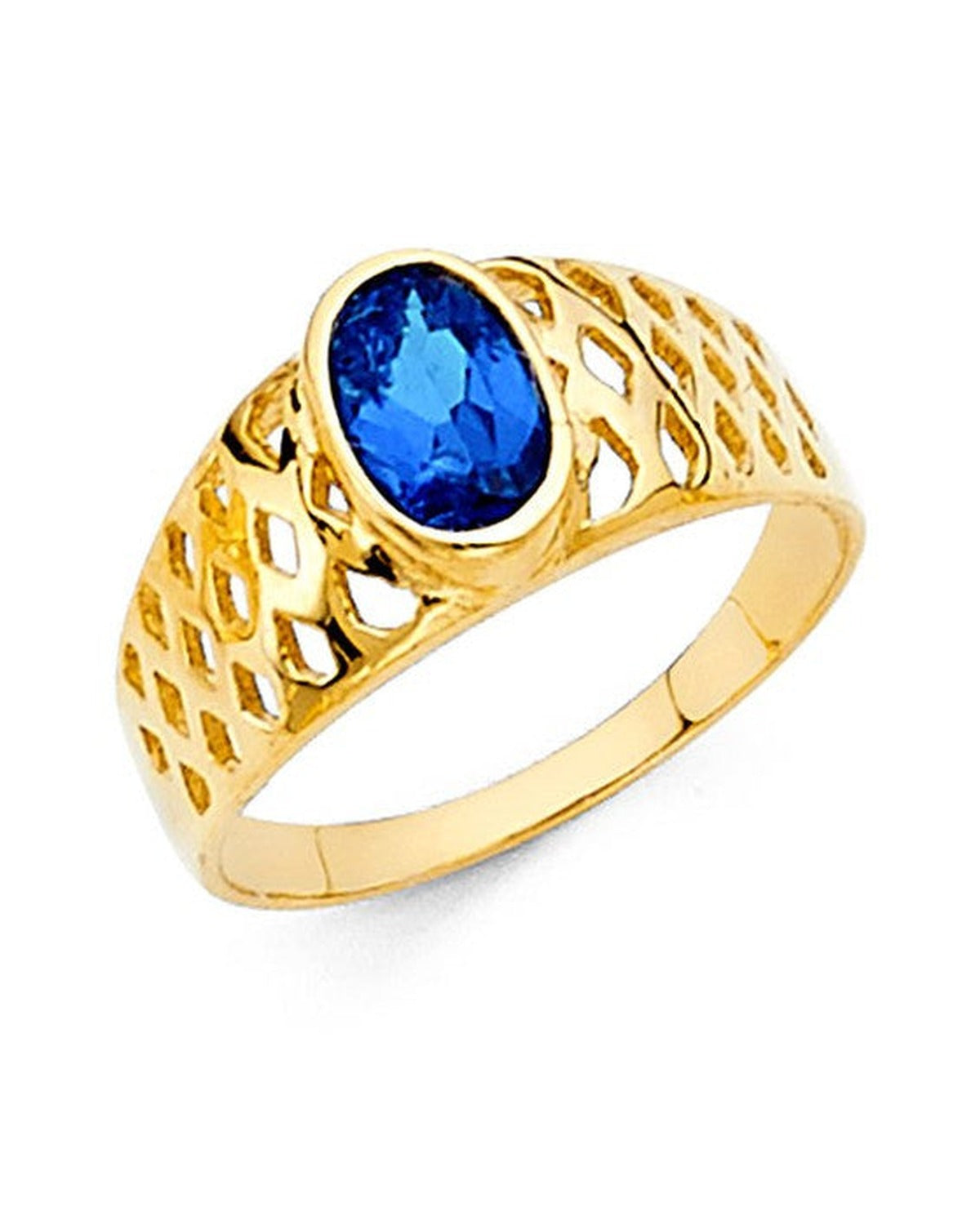 14K Yellow Gold CZ Babies Ring (RG-2328)