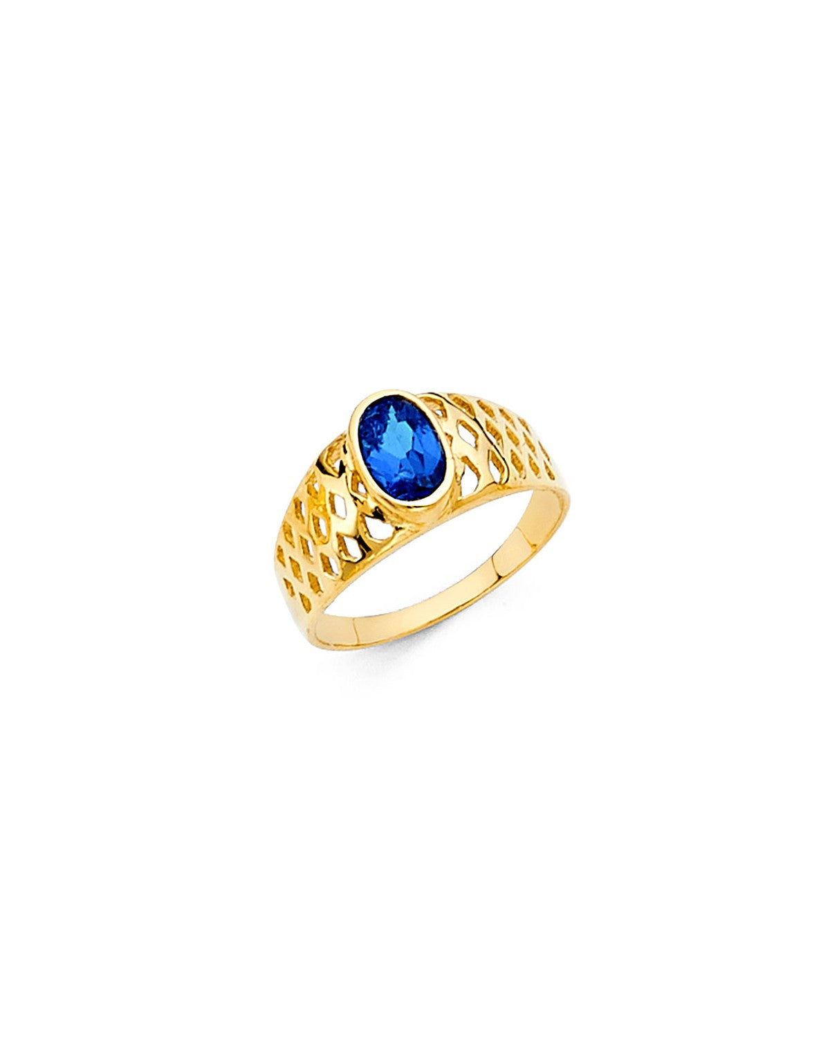 14K Yellow Gold CZ Babies Ring (RG-2328)