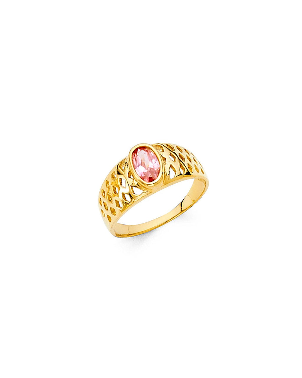 14K Yellow Gold CZ Babies Ring (RG-2329)