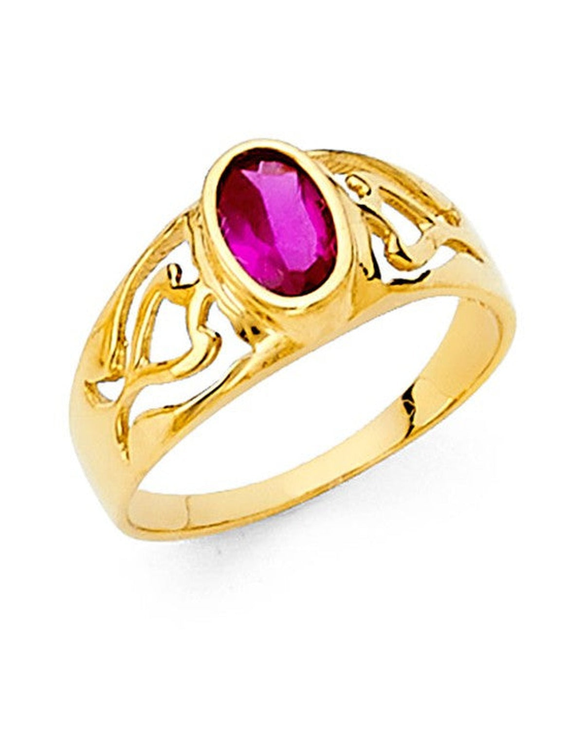 14K Yellow Gold CZ Babies Ring (RG-2331)