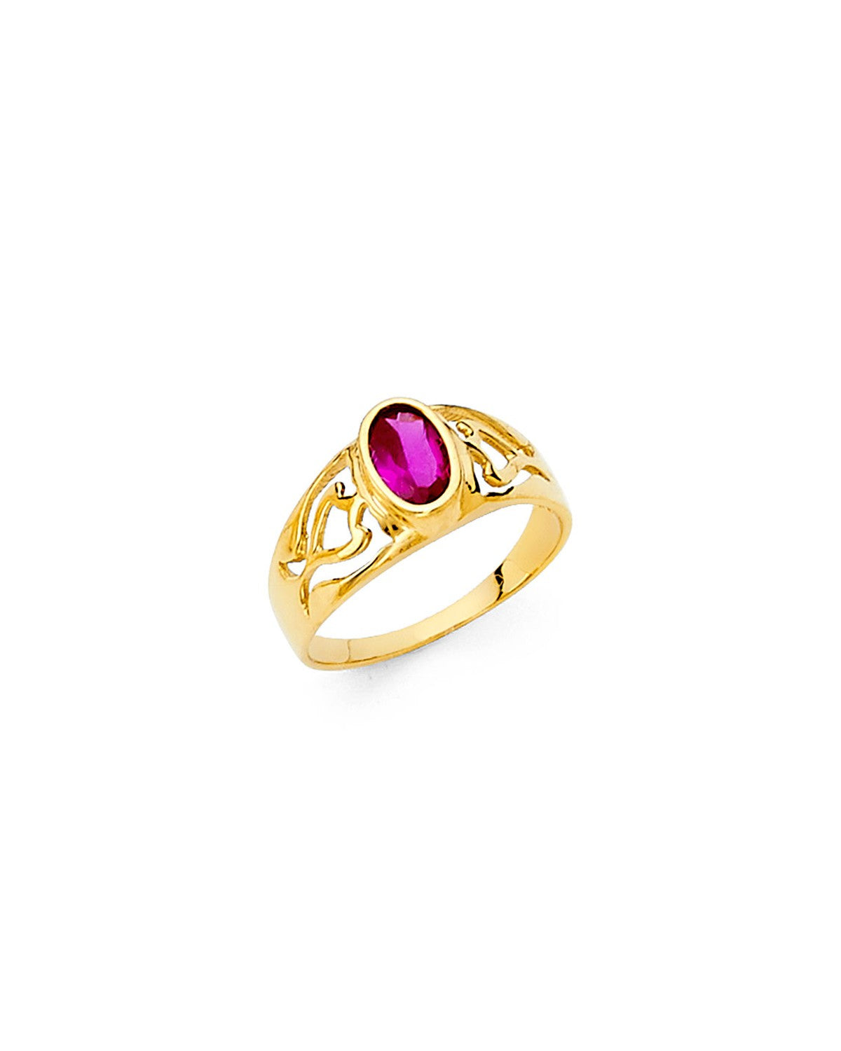 14K Yellow Gold CZ Babies Ring (RG-2331)