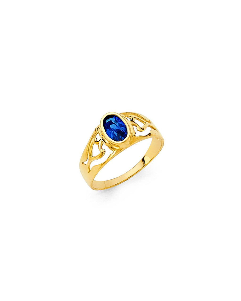 14K Yellow Gold CZ Babies Ring (RG-2332)