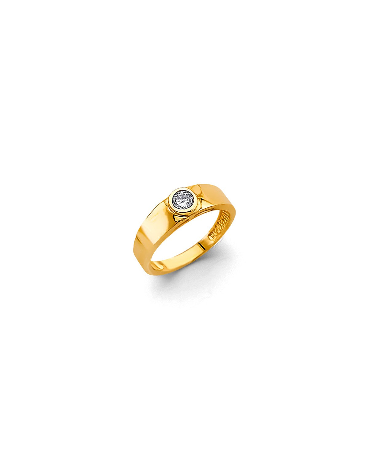 14K Yellow Gold CZ Babies Ring (RG-2338)