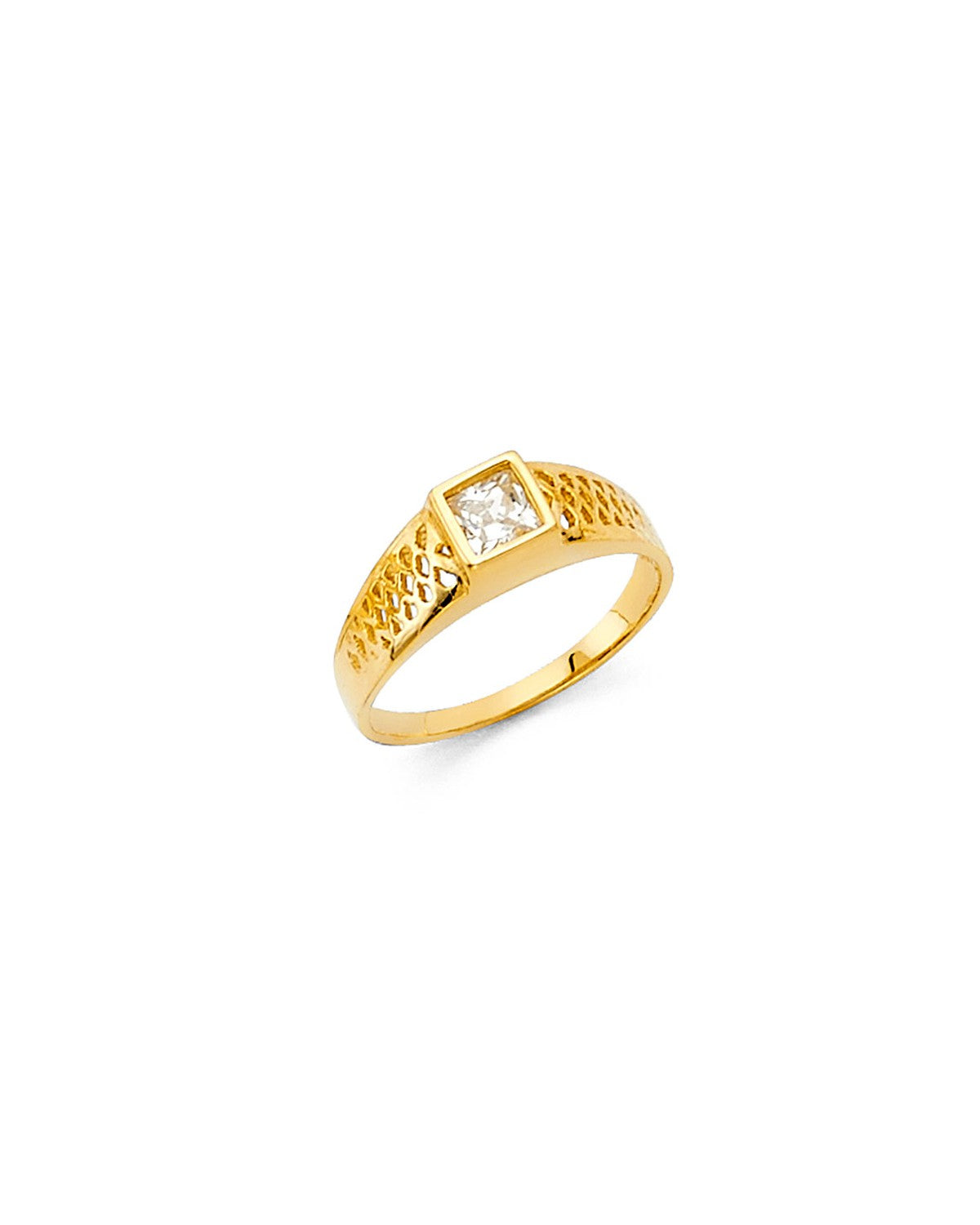 14K Yellow Gold CZ Babies Ring (RG-2341)