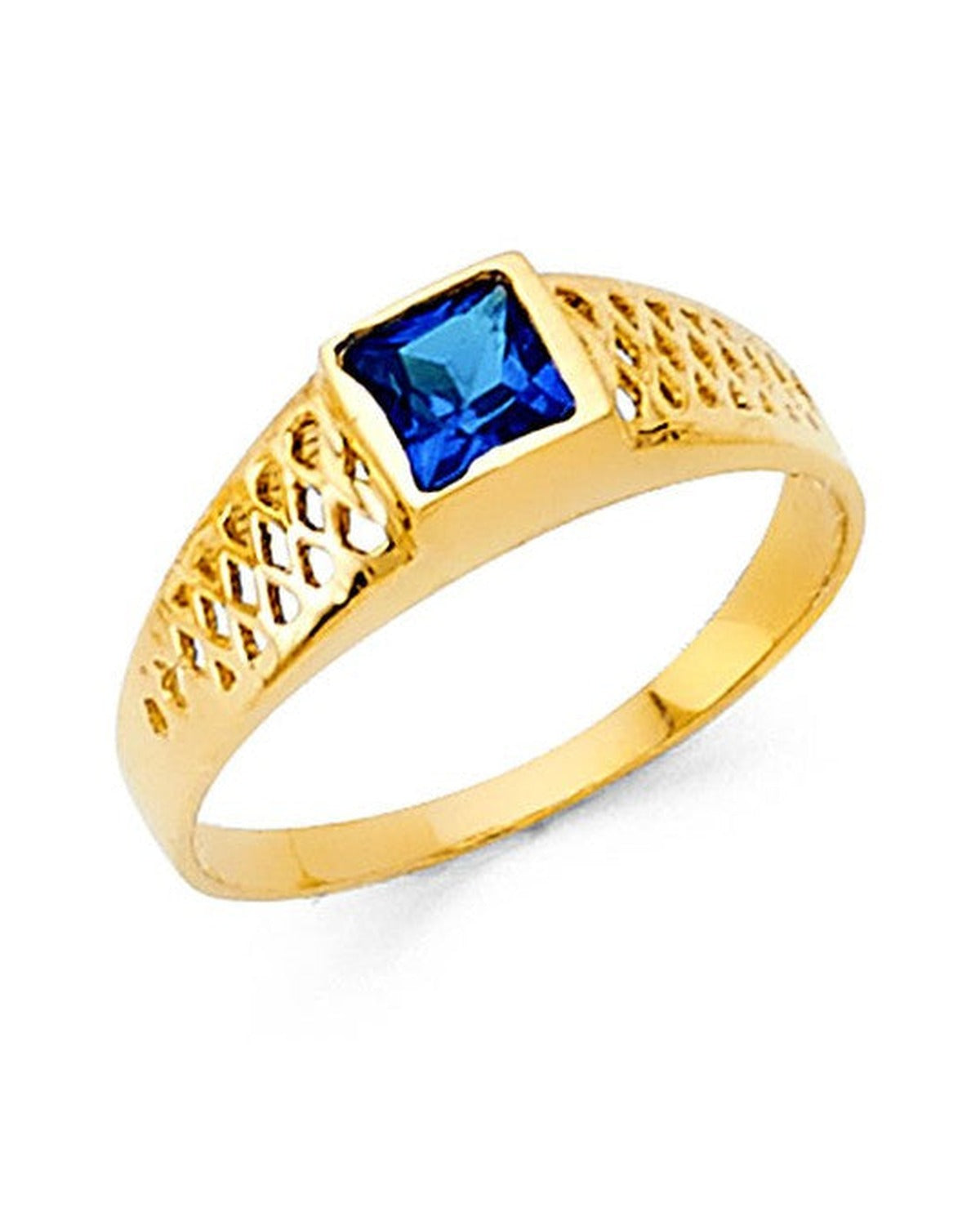 14K Yellow Gold CZ Babies Ring (RG-2343)