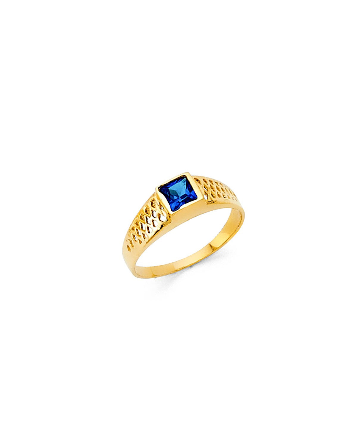14K Yellow Gold CZ Babies Ring (RG-2343)