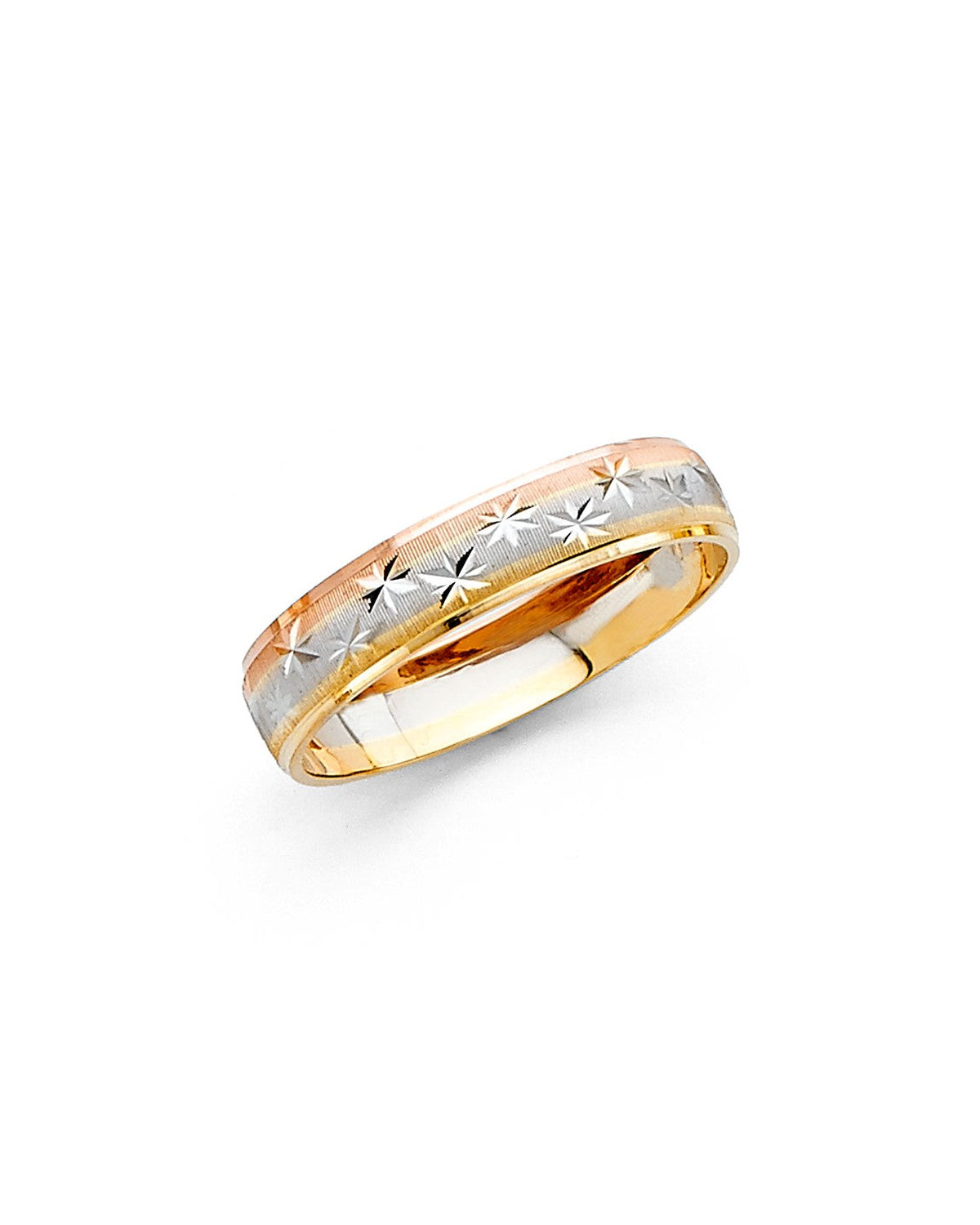 14K Tri-Color Gold 3C Ladies Wedding Band (RG-2376)