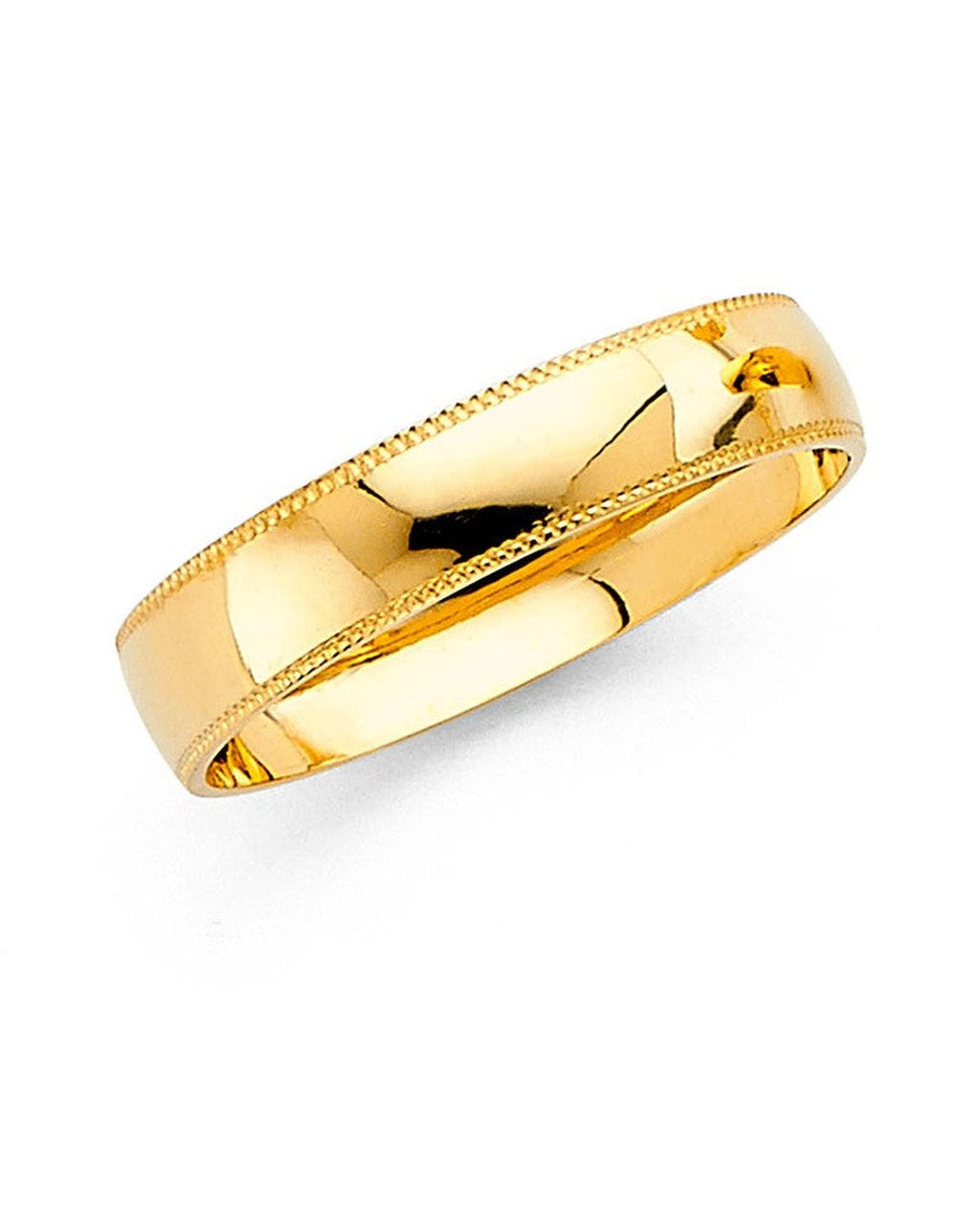 14K Yellow Gold 4mm Milgrain Wedding Band - Size 7 (RG-2386)