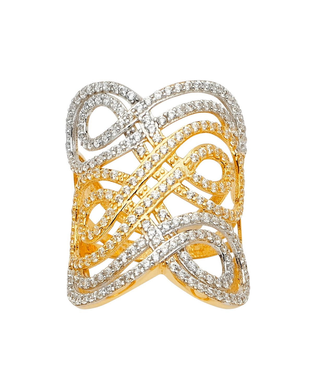 14K Two-Tone Gold 2T Fancy CZ Ring (RG-2549)