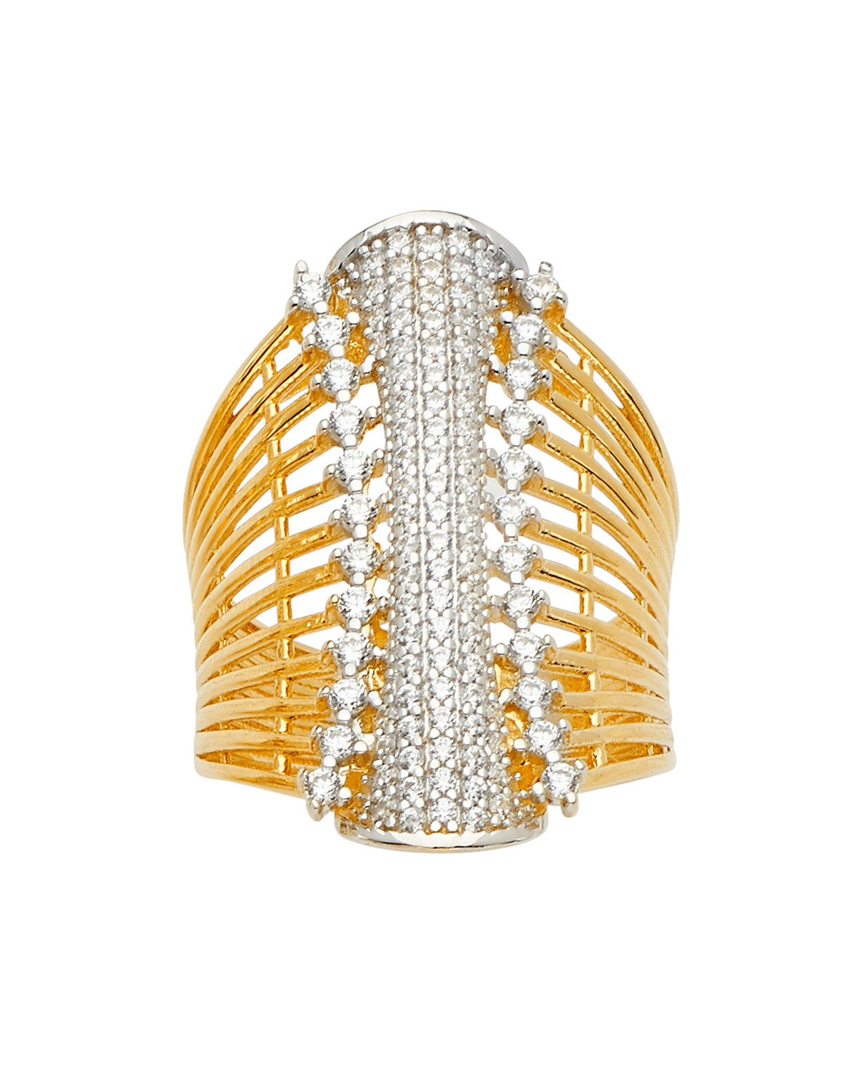 14K Two-Tone Gold 2T Fancy CZ Ring (RG-2550)