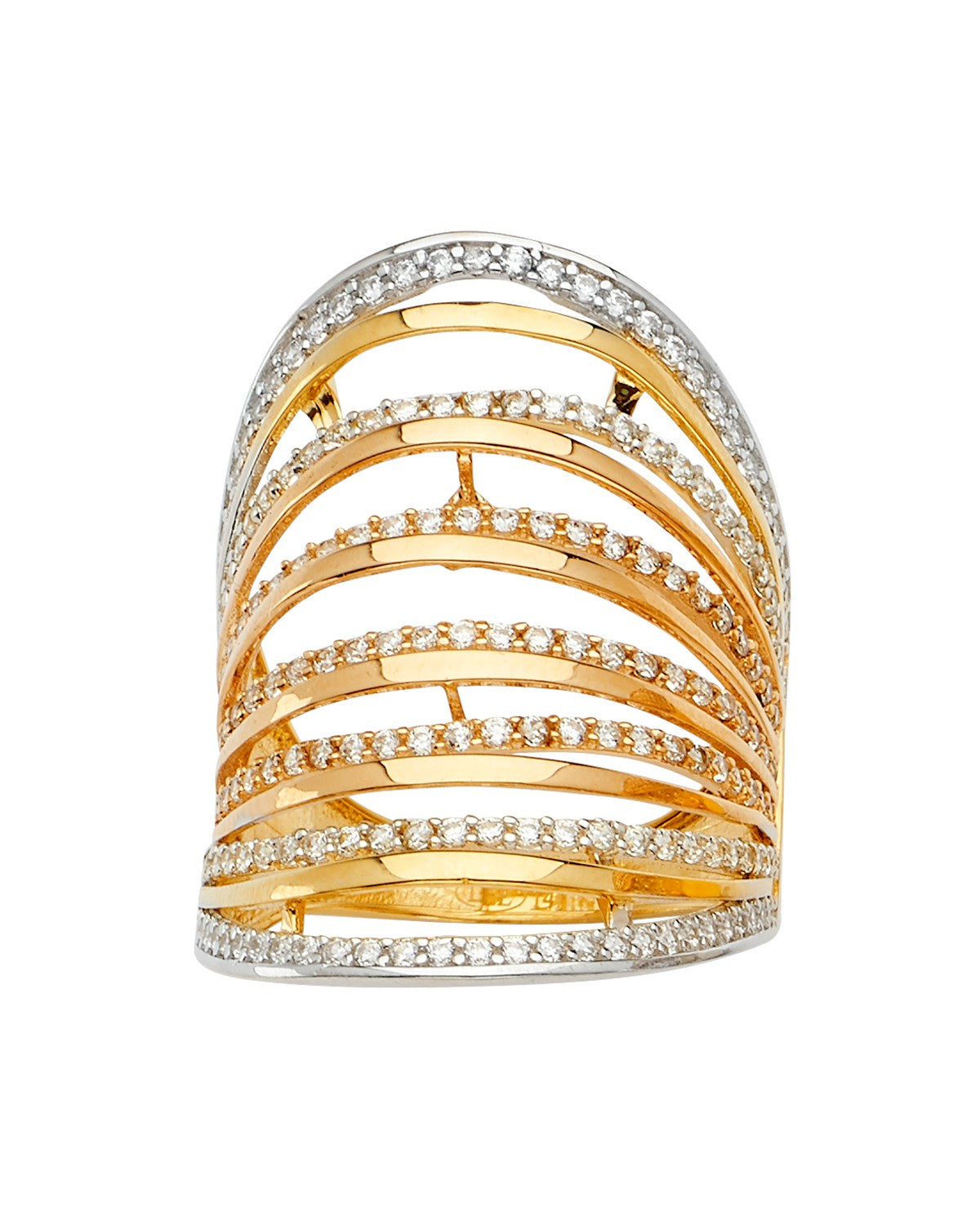 14K Tri-Color Gold 3C Fancy CZ Ring (RG-2552)
