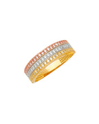 14K Tri-Color Gold 3C Fancy CZ Ring (RG-2559)