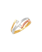14K Tri-Color Gold 3C Fancy CZ Ring (RG-2560)