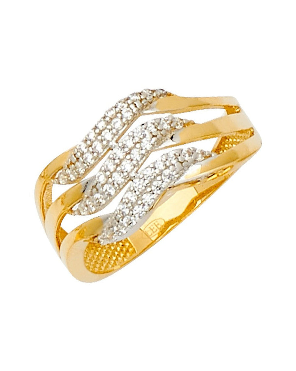 14K Two-Tone Gold 2T Fancy CZ Ring (RG-2563)