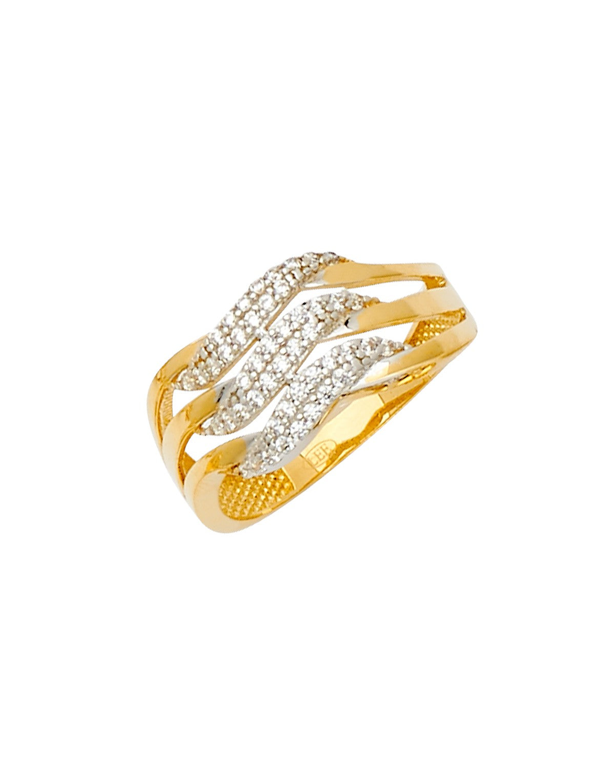 14K Two-Tone Gold 2T Fancy CZ Ring (RG-2563)