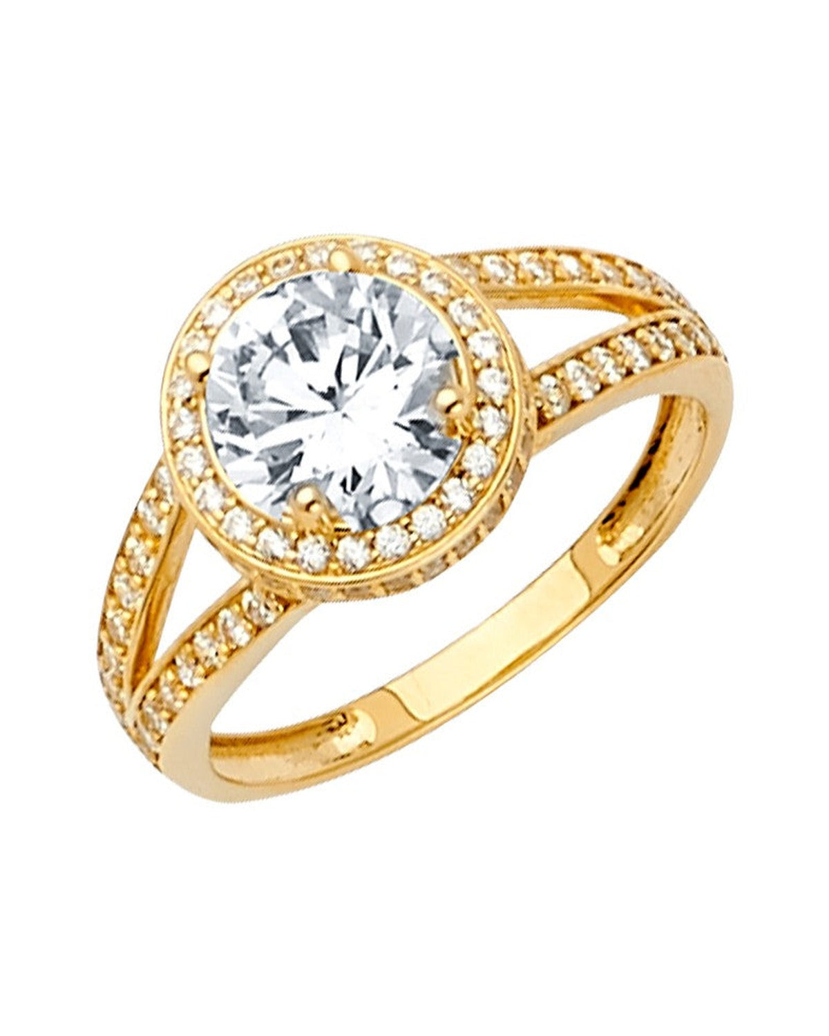 14K Yellow Gold CZ Engagement Ring/Set (RG-2602)