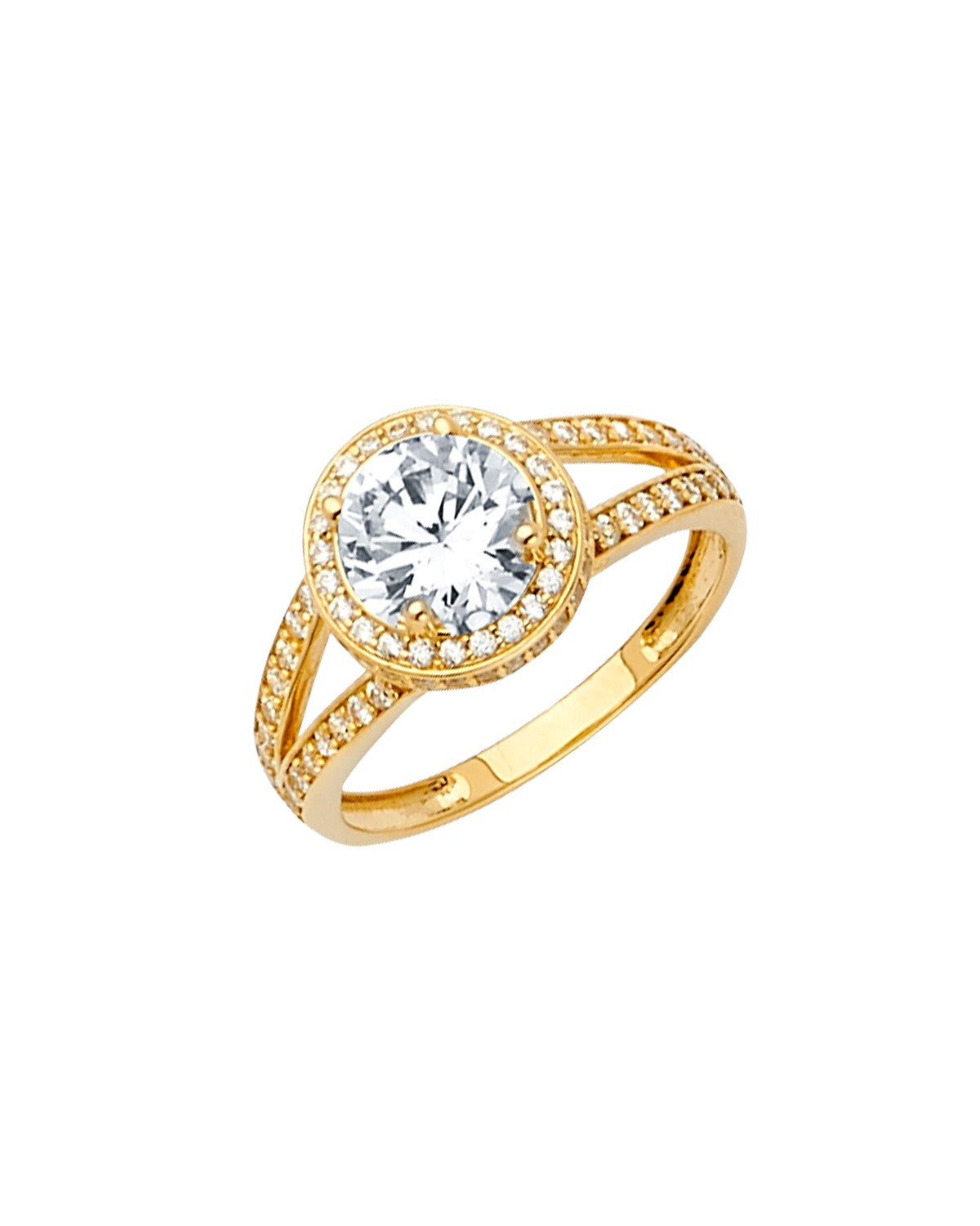 14K Yellow Gold CZ Engagement Ring/Set (RG-2602)