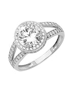 14K White Gold CZ Engagement Ring/Set (RG-2605)