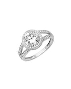 14K White Gold CZ Engagement Ring/Set (RG-2605)