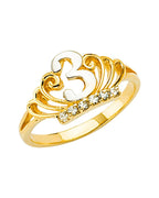 14K Two-Tone Gold 3 Years Old Baby CZ Crown Ring (RG-2761)
