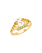 14K Two-Tone Gold 3 Years Old Baby CZ Crown Ring (RG-2761)