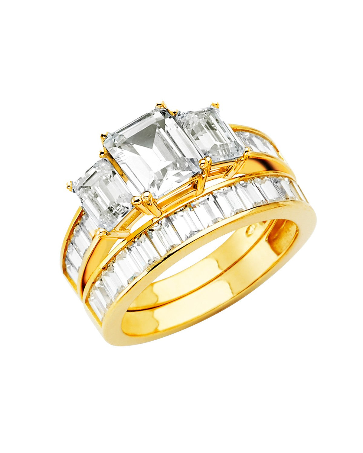 14K Yellow Gold CZ Engagement Ring (RG-2833-070)