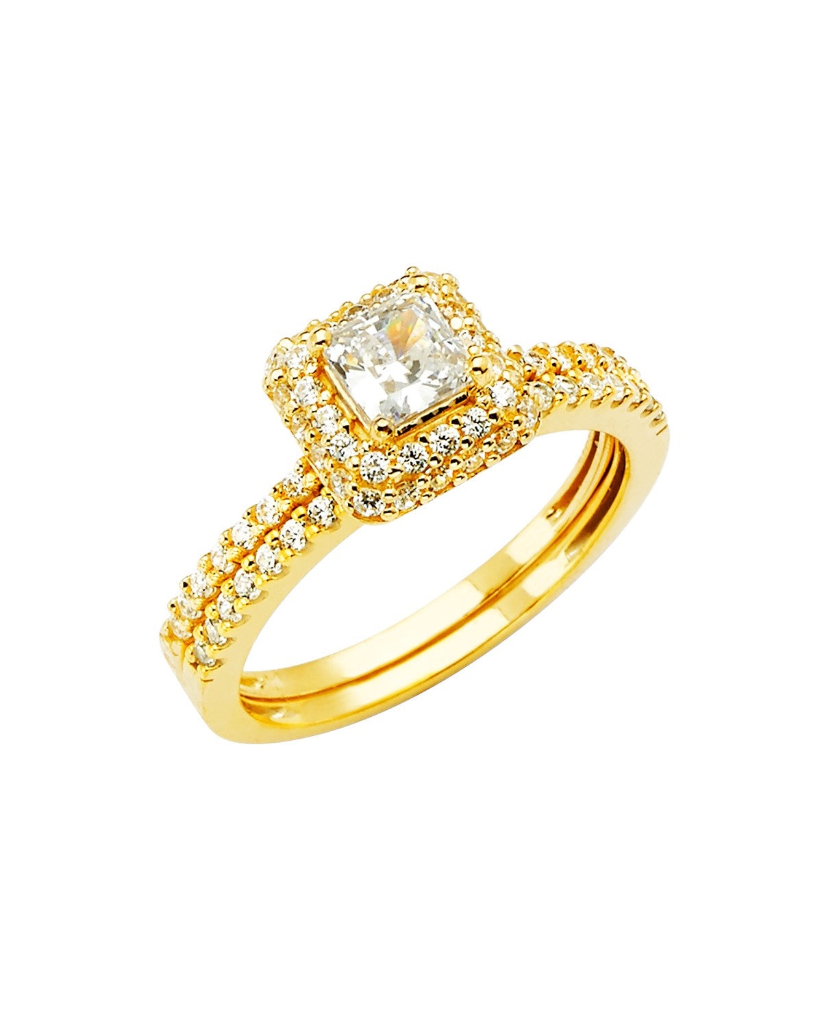 14K Yellow Gold CZ Engagement Ring (RG-2837)
