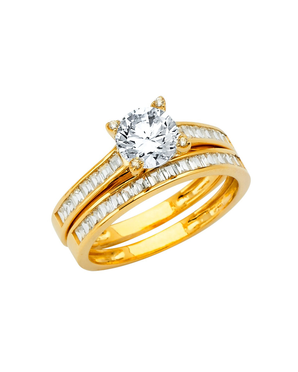14K Yellow Gold Ladies CZ Wedding Band (RG-2882-070)