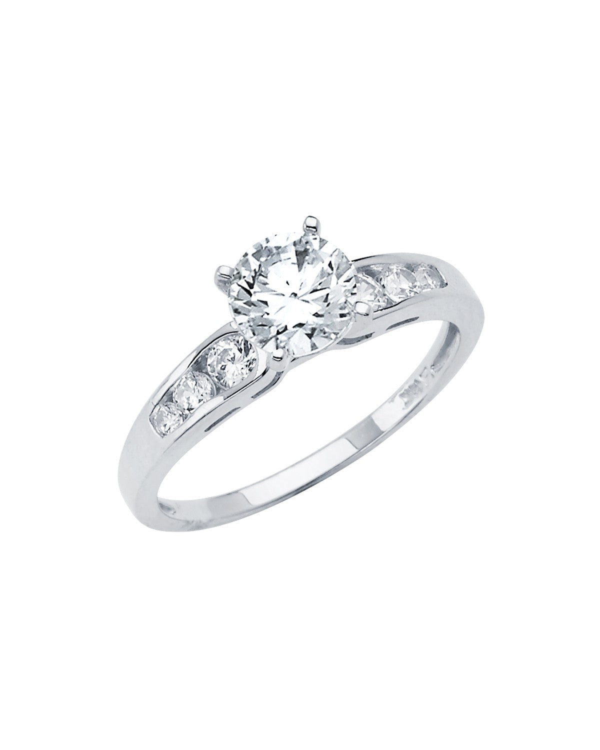 14K White Gold CZ Engagement Ring (RG-2887)