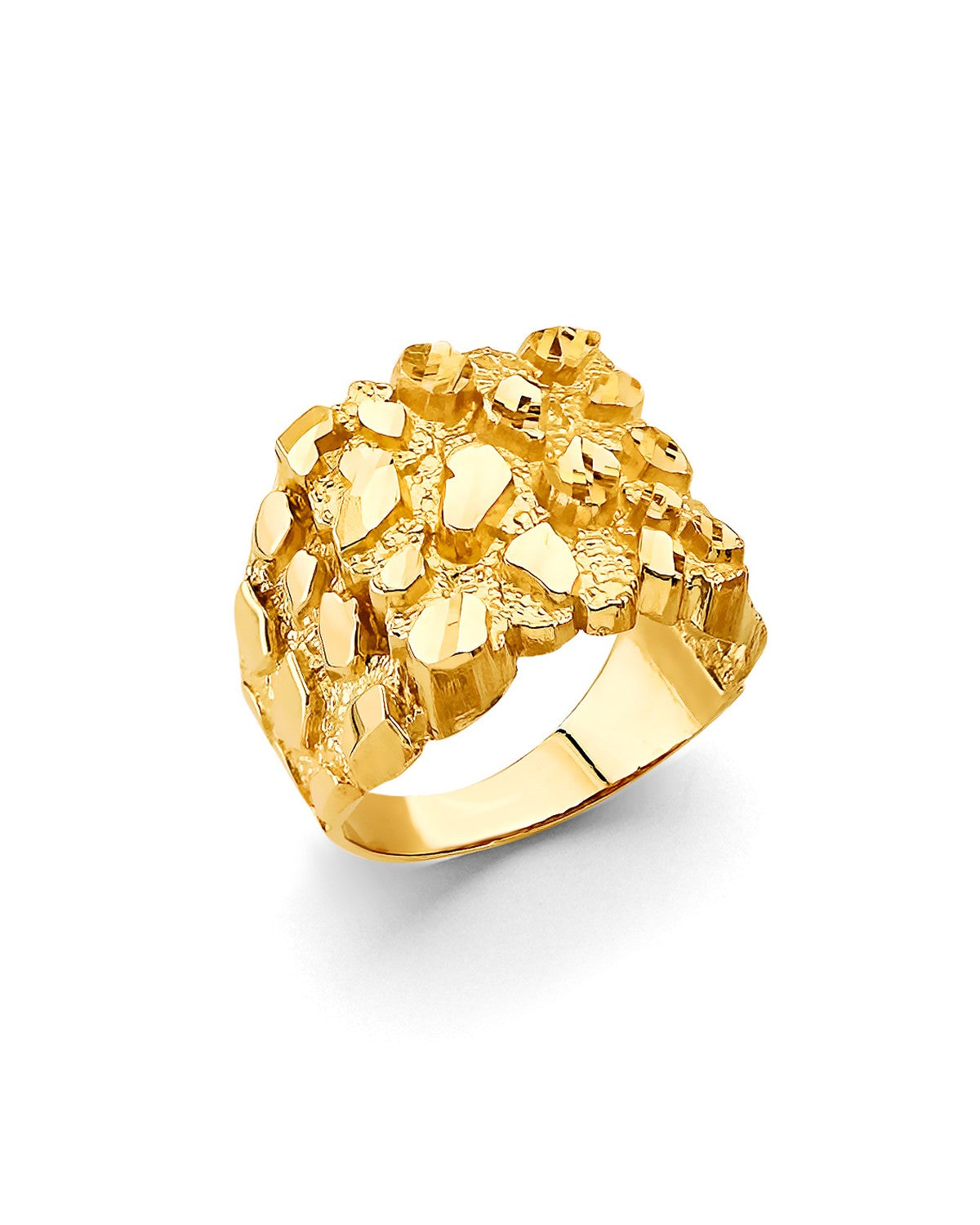 14K Yellow Gold Nugget Men's Ring (RG-2968)