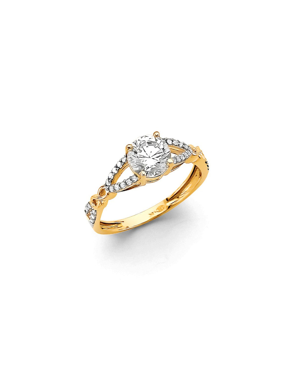 14K Yellow Gold CZ Engagement Ring (RG-3075)