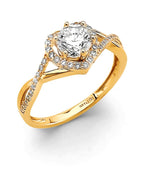 14K Yellow Gold CZ Engagement Ring (RG-3077)