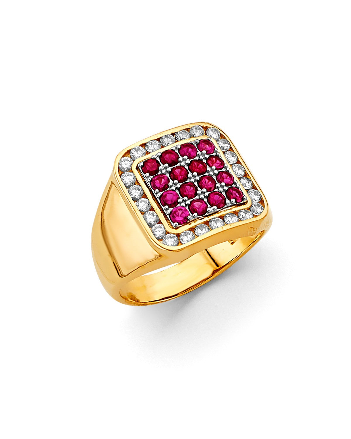 14K Two-Tone Gold 2T Men's CZ Ring (RG-3148)