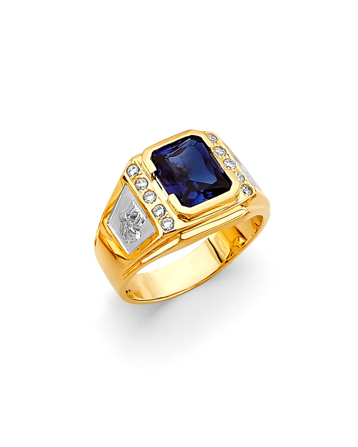14K Two-Tone Gold 2T Men's CZ Ring (RG-3150)
