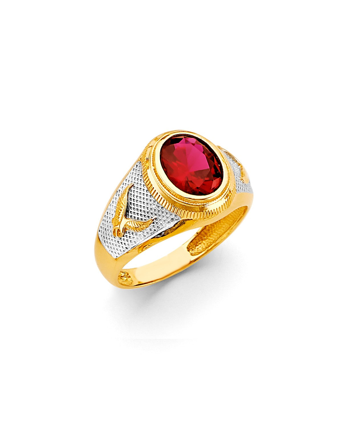 14K Two-Tone Gold 2T Men's CZ Ring (RG-3159)