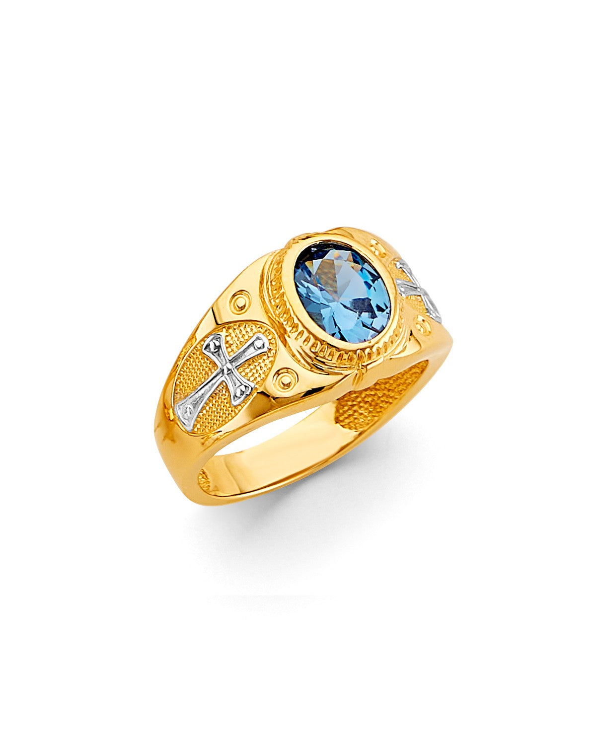 14K Two-Tone Gold 2T Men's CZ Ring (RG-3160)