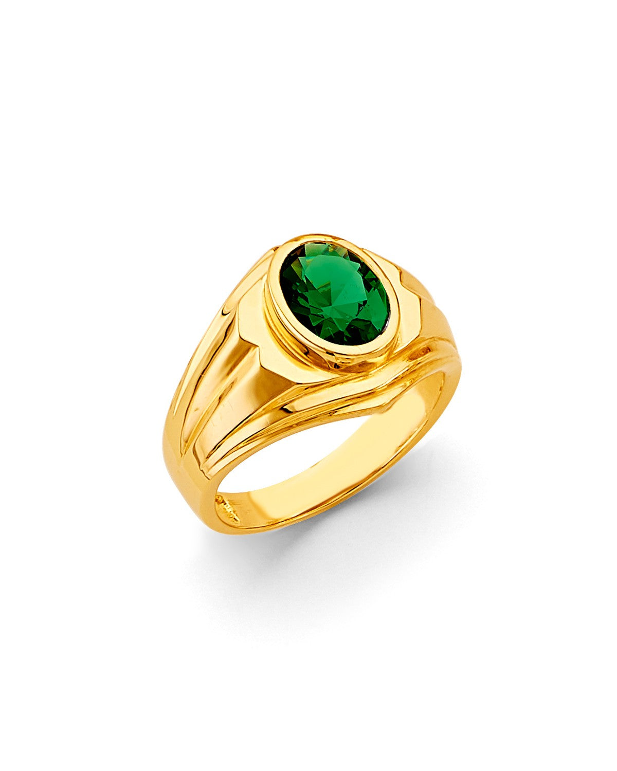 14K Yellow Gold Men's CZ Ring (RG-3161)