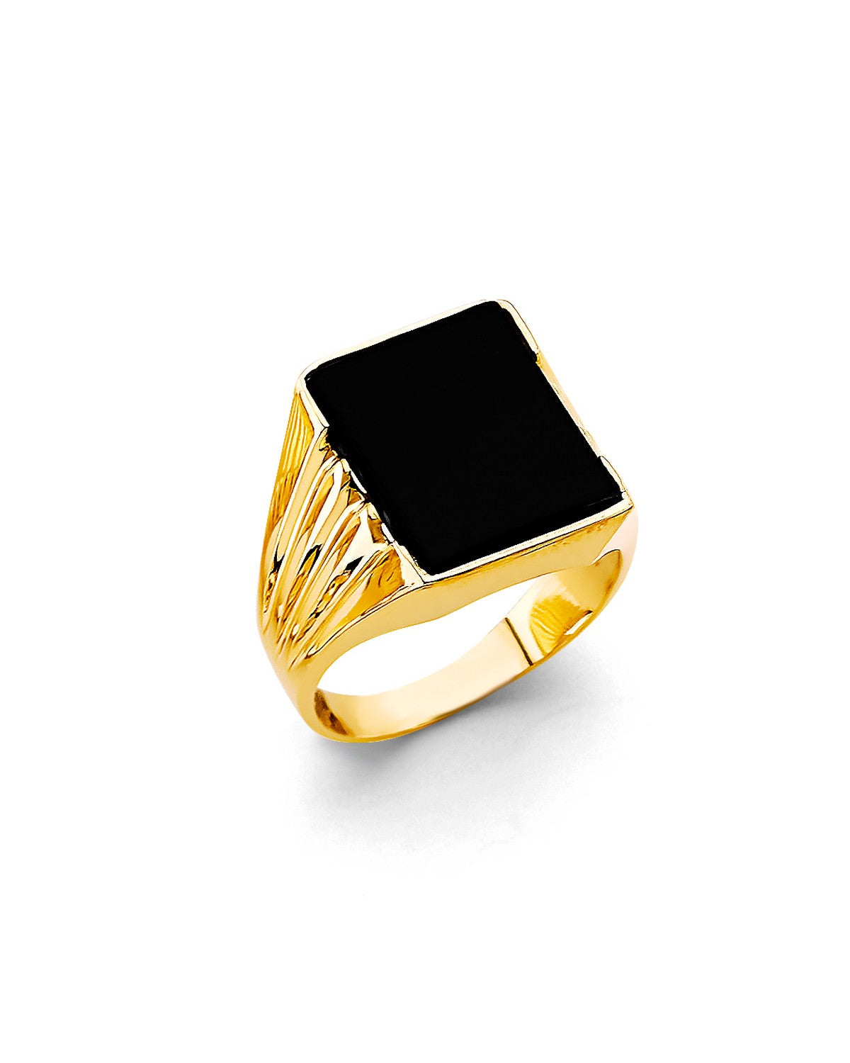14K Yellow Gold Onyx Men's Ring (RG-3178)