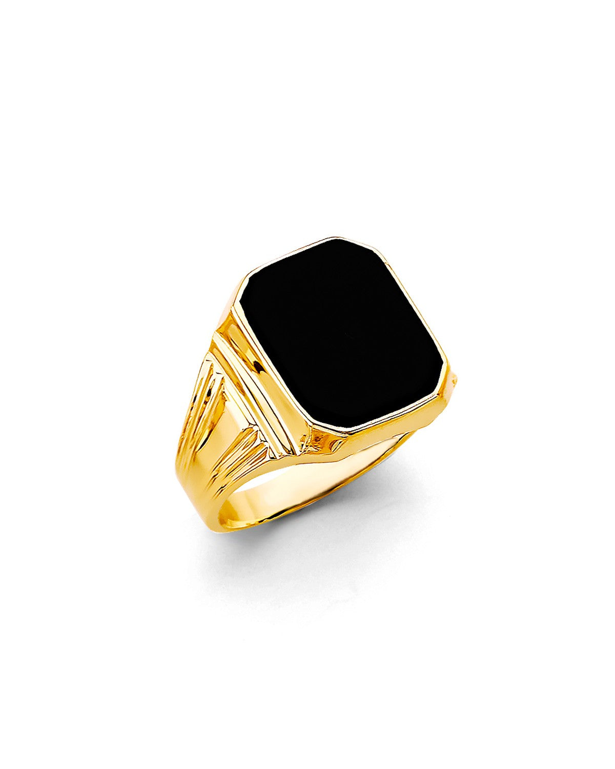 14K Yellow Gold Onyx Men's Ring (RG-3179)