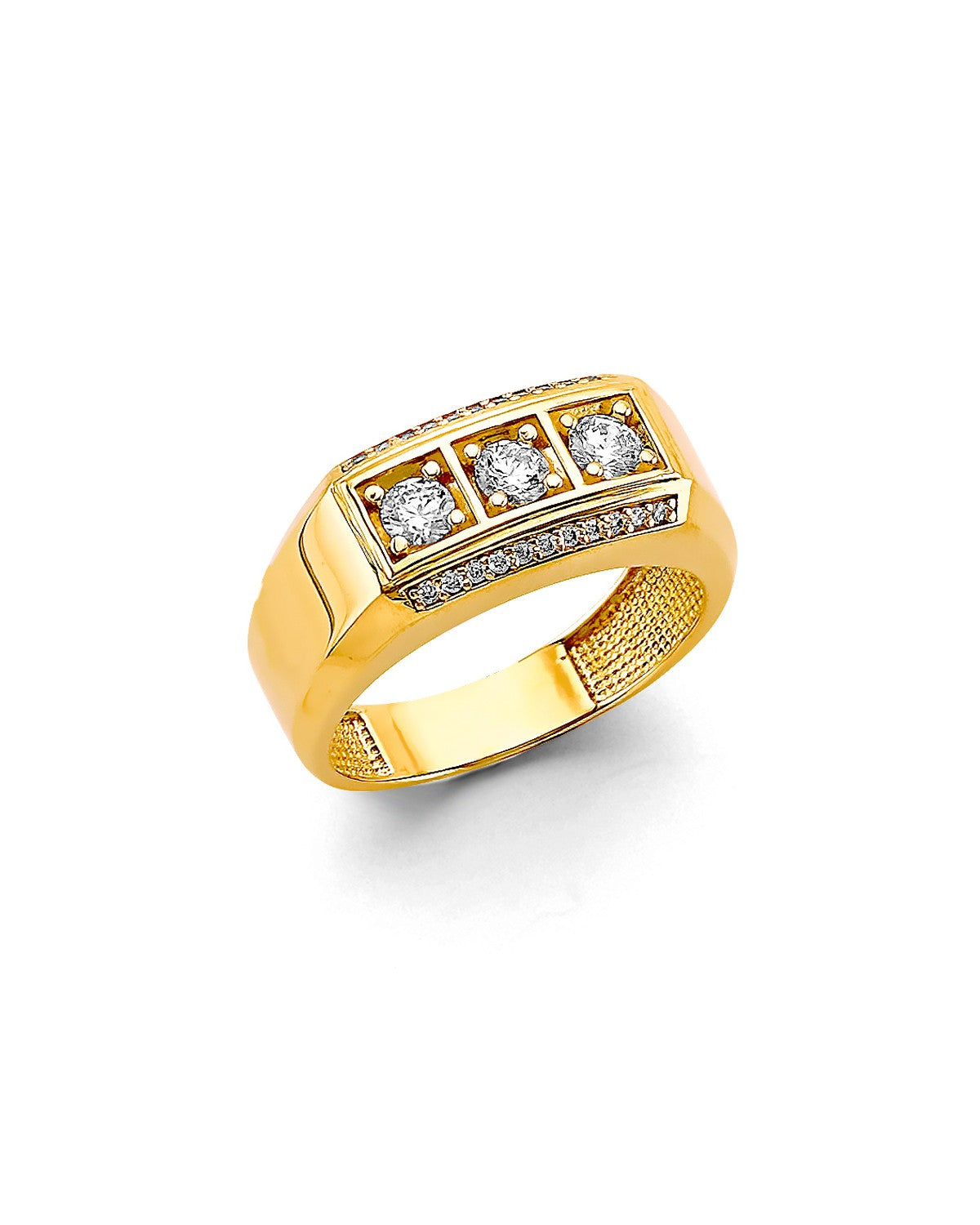 14K Two-Tone Gold 2T Men's CZ Ring (RG-3181)